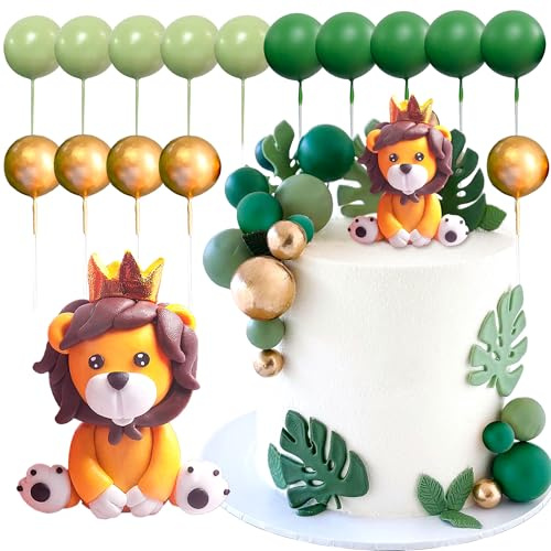 JeVenis Safari Tortendeko Wild Tortendeko Waldtiere Kuchen Dekoration Löwe | Safari Tortendeko Wild One Tortendeko Waldtiere Kuchen Dekoration Löwe Geburtstags Dekorationen Dschungel Tortendekorationen