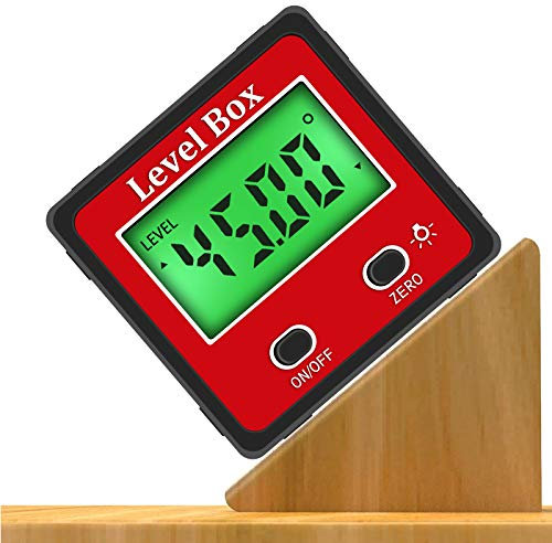 Yolispa Digital LCD Winkelmesser mit Magnetfuß Wasserdicht Neigungsmesser Bevel Box Inklinometer Bevel Winkelmessgerät Wasserwaage Winkelmesser Schräge für die Holzbearbeitung die Baugewerbe
