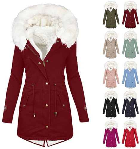 Générique Doudoune Courte Femme Cintrée Duvet Capuche Impermeable Manteau Hiver Long Elegant Fourrure Trench Marine 4XL