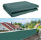 OUZHOU Garden Privacy Screen, 0.9x5m Privacy Netting, Weatherproof and Uv-Proof Balcony Privacy Screen with 4 Drawstrings and 15 Ties, Garden Fence for Balconies and Garden Terraces(Dark Green)