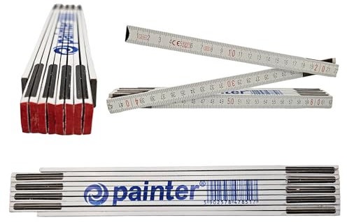 Painter – Mètre pliant en bois 2 mètres – Double face, Connexions Solides, Verrouillage à 180 Degrés - Graduation Bien Visible - Largeur 1,7 cm