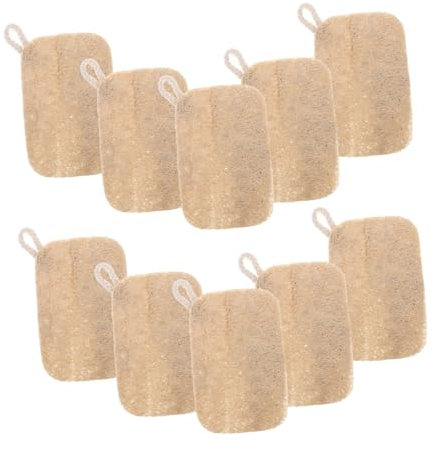 minkissy 10pcs Natural Loofah Dish Sponge Dishwashing Sponges Non-scratch Scrub Brush for Kitchen Gentle Cleaning Tool