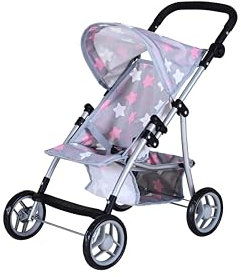 Knorrtoys 16844 - Puppenbuggy Liba - Star Grey pink
