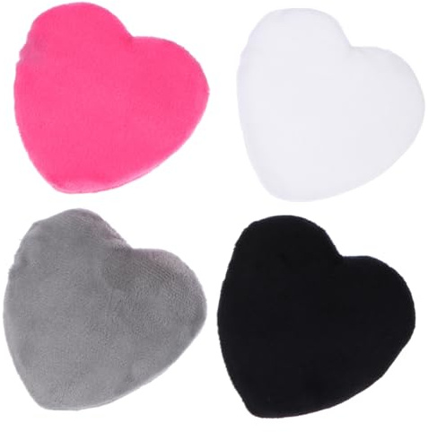 VICASKY Herzförmige Baumwoll Make up Quasten 4 Stück Puderquaste Mit Rückseite Für Losen Puder Körperpulver Und Mineralpuder Anwendung Im Gesicht