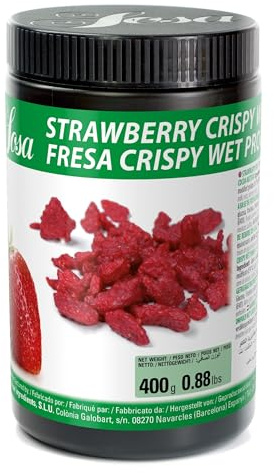 SOSA Fresa Crispy wet proof - Crispies de fruta liofilizada recubiertos de manteca de cacao resistente a la humedad - 400grs - Uso professional