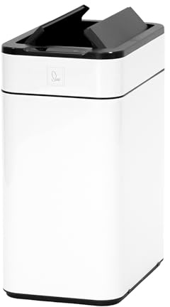 SVITA SE50L Sensormülleimer Abfalleimer Kücheneimer Automatik Mülleimer rechteckig mit Bewegungssensor Stahl 50l freistehend automatisch Weiß