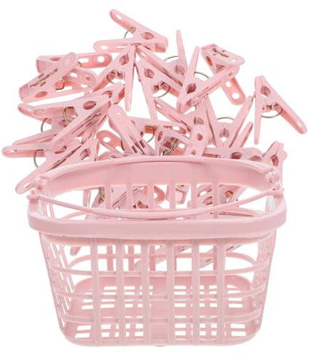 ABOOFAN 30pcs Heavy Duty Plastic Clothes Pins Windproof Clips for Laundry Towels and Quilts Versatile Clothespins with Basket for Indoor Outdoor Use