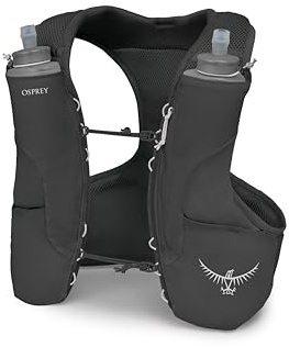 Osprey Duro LT Men's Running Hydration Vest with Hydraulics Soft Flasks - Lightweight Water Pack with Pockets, Black, Large