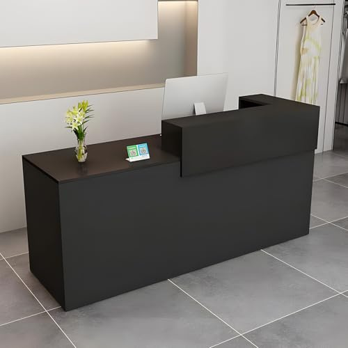 CCUKTFN Empfangstheke, Empfangstresen, Rezeption mit Schublade und offenen Regalen, 100–180 cm Rezeptionstheken, modern für Büro, geeignet für Salons, Büros, Lobbys, Einzelhandelsgeschäfte
