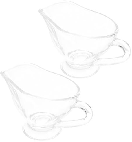 EXHUMKY 2 pezzi Bicchiere Salsiera Vetro Capacità per Salsa Condimenti e Latte Design Leggero e Facile da per Cucina e Ristoranti