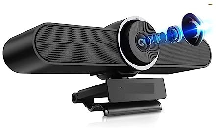NGBFF Webcam, Webcam de Salle de conférence 4K avec Microphone et Haut-Parleur Caméra vidéo d'ordinateur 8MP avec Cadrage Automatique AI Grand Angle for Le Streaming