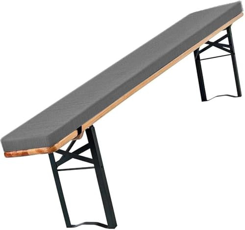 Set Bierbankauflagen Mit Bezug 180 X 25 X 4 cm, Auflagen Bierzeltgarnitur Für Partyzeltgarnitur,Outdoor & Indoor, Bezug Waschbar & UV-Schutz(Gray,180x30x3cm)