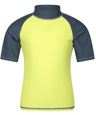 Mountain Warehouse Short Sleeves UPF50+ Kids Rash Vest | Lightweight & Quick Drying Swim Top with Sun Protection, Childrens Rash Guard with Flat Seams for Beach, Surfing & Summer