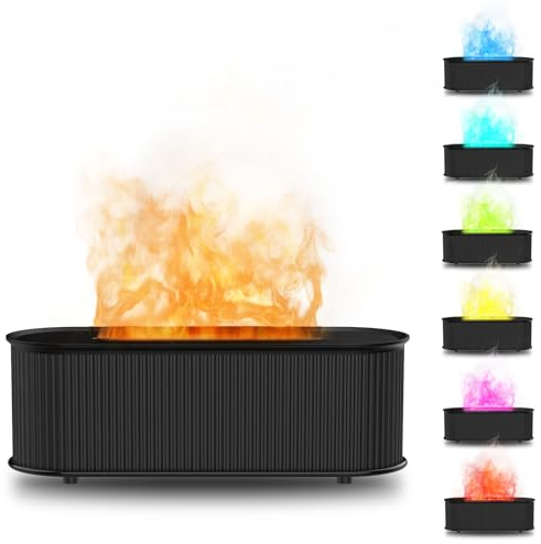Bigqin 300ml Aroma Diffuser, Aromatherapie Diffuser mit 7 farbigem LED Licht, BPA Free Luftbefeuchter Humidifier mit 3 Timer-Einstellung für Schlafzimmer, Büro, Yoga - Schwarz