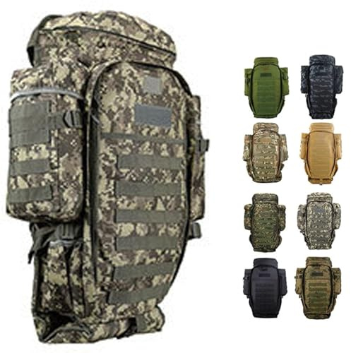 Waffentasche Kurzwaffen Langwaffen,Wasserdicht Taktischer Rucksack 50-70L ,Rucksack Military Herren mit Gewehrhalter,Outdoor Wanderrucksäcke für Camping,Wandern,Schießen und J(Size:56*27*30cm,Color:D)