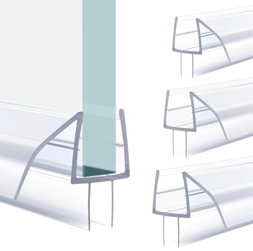 Lot de 2 joints transparents pour bas de porte de douche, ultra transparent, 91,4 cm pour 6 mm