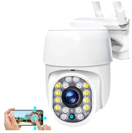Telecamera di sicurezza, Telecamera IP HD Videocamera esterna da 5 MP di telecamere sicurezza for rilevamento umano Telecamere sorveglianza bidirezionali per la sicurezza domestica(2MP Add 64G Card)