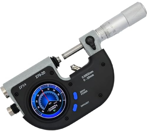 Micrometro interno, Micrometro digitale meccanico esterno, Campo di misura 0-25mm, Risoluzione 0.0005mm, Strumento di misura di precisione per la produzione di pezzi