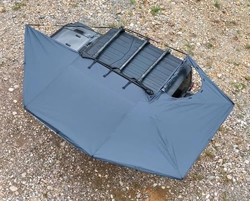 270°-Automarkise Plus mit Zugang, wasserdichte, UV-beständige, einziehbare Markise für Wohnmobile, manuell einziehbare Seitenmarkisen (270°) für LKW, SUV, Jeep