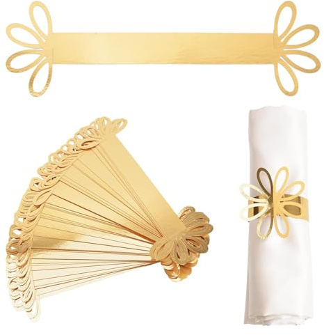 PYRUVAE 20 Piezas Servilleteros, Anillos para Servilletas de Papel en Flores, Elegantes Servilletero, Servilleteros Individuales para Fiestas, Bodas, Cumpleaños