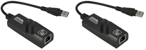Zhdbchyuu 2X USB 3.0 una Tarjeta Gigabit LAN Adaptador USB Ethernet Tarjeta de Red de 1000 Mbps para Android TV Laptop Desktop