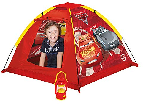 John 72566 My Starlights Gartenzelt Cars LED Lampe Outdoor Spielzelt Abenteuerzelt Kinderzelt, Rot