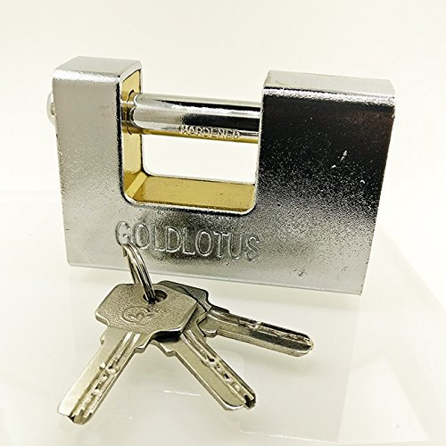 OUTLETISSIMO® LUCCHETTO CORAZZATO ACCIAIO TEMPRATO 90MM SERRANDA CANCELLO ANTISCASSO +3 CHIAVI