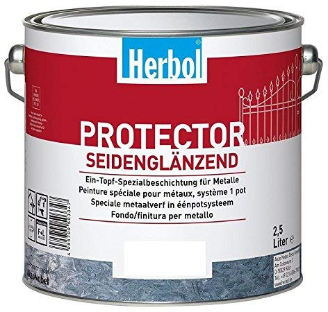 Herbol Protector Seidenglänzend Ein-Topf-Spezialbeschichtung für Metall RAL 7016 Anthrazitgrau Innen/Außen 2,5 Liter