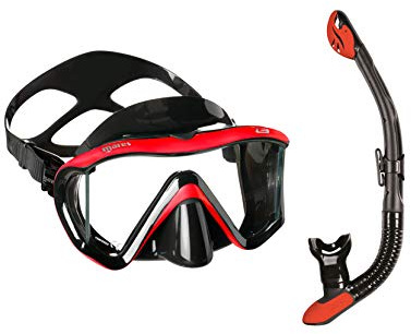 Mares i3 + Ergo Dry Maskenset Schnorchelset (schwarz-rot/schwarz rot)