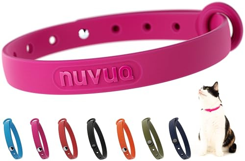 Nuvuq Collar de Gato cómodo, Suave y Ligero con botón a presión (Rosa Frambuesa)