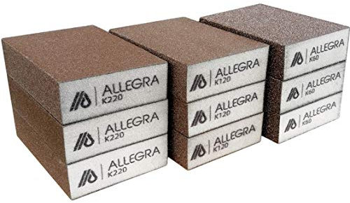 Schleifschwamm 9X Schleifklotz Schleifblock Holz Schleifen Lackieren Sandpapier Schmirgelpapier Set Grob Mittel Fein Kfz Werkzeug Handschleifer Plastik Beton Handschleifklotz