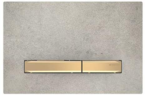 Geberit Betätigungsplatte Sigma50, für 2-Mengen-Spülung, Metallfarbe Messing, 115.671, Farbe: Messing/Betonoptik - 115.672.JV.2