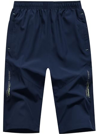 CAMLAKEE Kinder Kurze Hosen Sommer Jungen Shorts Sporthosen Sommerhose Leicht Kindershorts Blau DE: 170-176 (Herstellergröße 170)