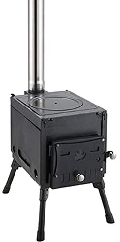 loktch Holzofen Campingkocher Tragbar mit Beinen und Kaminrohr Raketenofen Outdoor Faltbar Gasbrenner Kompakter