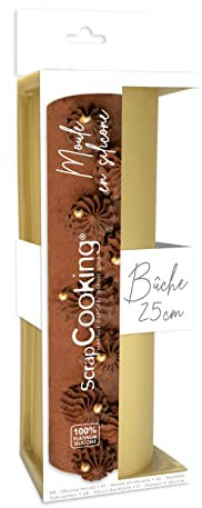 SCRAP COOKING - Moule Silicone Bûche de Noël 25 cm - 2970, Doré