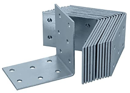HELPMATE – 12 pezzi angolo piastra forata 60 x 60 x 40 mm – Connettore angolare zincato galvanicamente & blu passivato – Connettore in legno con eccellente protezione contro la corrosione – angolo del