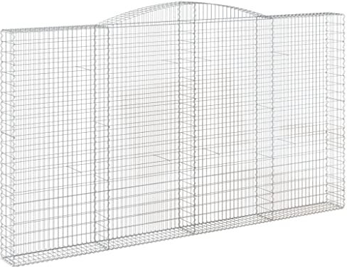 4X Arched Gabion Baskets 400x30x220/240 cm Galvanised Iron Wire Stone vidaXL
