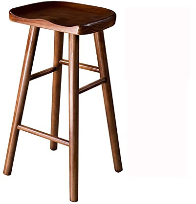 BIRLD Holz Barhocker Vintage Tresenhocker Küchenhocker Rechteckig Sattelsitz Bistrohocker Mit Fußstütze, Naturfarben Stühle, Sitzhöhe 55/65/75cm (Color : Walnut, Size : 65cm/25in)