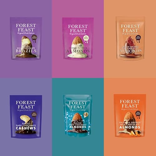 Forest Feast Snack Mixed Cases - Chocolate Covered Nuts. Pack of 6 Different Flavours 6 x 120g