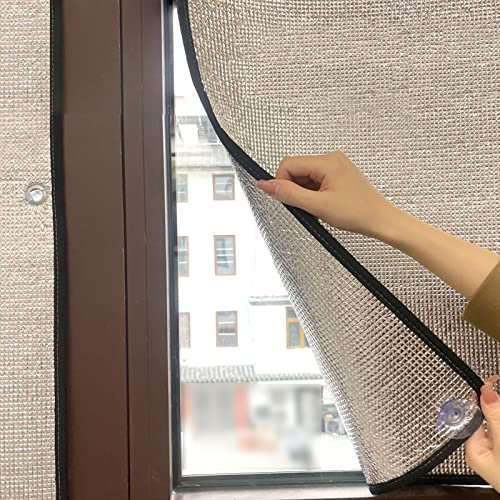 LQSSA Reflektierende Thermalisolierung Film, Totaler Blackout -Fensterfilm, Doppelaluminiumblasen -Isolationsfolie, Kein Kleber Anti Blendung/100 * 130Cm/39''*51''