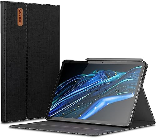 INFILAND Hülle für Samsung Galaxy Tab S10 Lite 10.9/S10 FE/S9 FE 10.9/S9 11 Tablet, mit S Pen Halter, Ultra Dünn Multi-Winkel Ständer Hülle, Auto Schlaf/Wach Funktion(Schwarz)