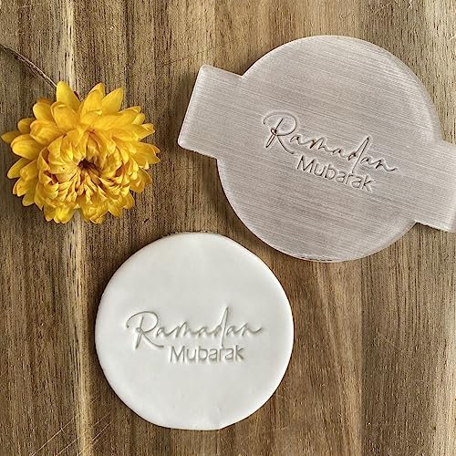 Luck and Luck Ramadan Mubarak Cupcake Icing Embosser, Eid Ramadan Cake Stamp, Cookie Biscuit Icing Stencil, Cake Decorating, Cupcake Decoration