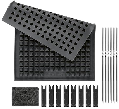 KitchBo Starter Set XXL innovative Silikon Backmatte | Wiederverwendbare Backunterlage mit modularem Stecksystem, multifunktionaler Einsatzbereich, spülmaschinenfest | Rundum knusprig aus dem Backofen