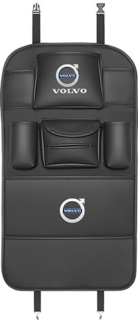 XENITE Autositze Anti Kick Pad für Volvo XC60 C30 C70 S80 S90 V40 V60 V90 XC Classic Autositz Rückenlehnen Sitzschoner Organizer Sitzschutz Zubehör,1PCS-Blackstyle
