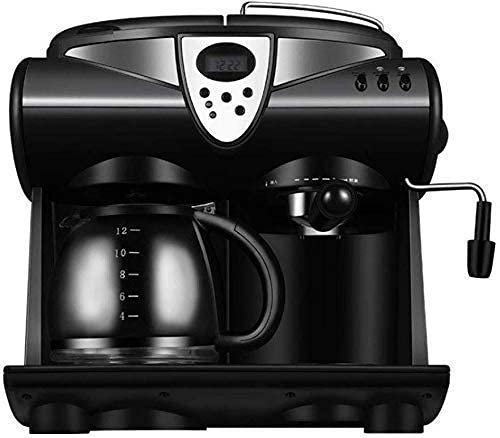 TEmkin Cafetera con espumador de Leche, máquina de café de 2 vías para cápsulas K Cup, preparación de café molido y Espuma para Capuchino y café con Leche con Taza de Espuma de Vidrio de 1,5 L