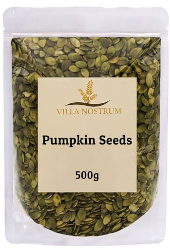 Pumpkin Seeds 500g by Villa Nostrum - High Fibre, A Wholesome Snacking and Culinary Delight, Rich in Protein
