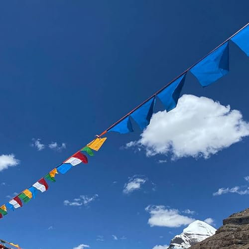 Banderas de oración al Aire Libre, Decoraciones tibetanas, Banderas de oración tibetanas en Cuerda Larga (un Total de 200 Banderas, 25 Metros de Longitud) (Color: Banderas De Oración Budista (Tamaño: