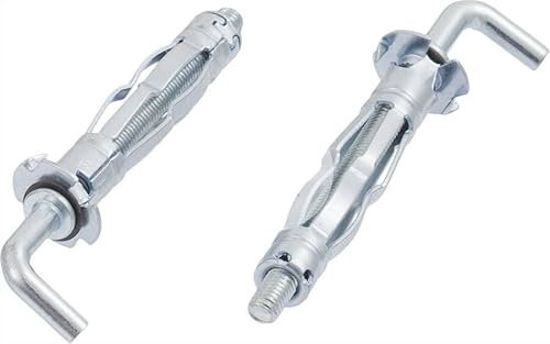 M4 x 38mm L-Hook Plasterboard Hollow Wall Cavity Wall Anchors Molly (Pack of 10) A10B