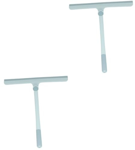 Garneck 2pcs off Glass Cleaner Window Squeegee Shower Door Cleaner Windscreen Wiper Shower Squeegee Blade Flat Smooth Comfortable Grip Non-slip Easy Cleaning for Living Bathroom Kitchen