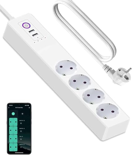 ZigBee 3.0 Multipresa Con Protezione da Sovratensione, Controllo Timer, Commutabile Tramite App, Compatibile Con Alexa, Google Home e Philips HUE